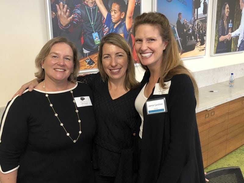 Jamie with Julie Clugage, Co-Founder and Executive Director of Team4Tech (L) and Maggie Wooll, Research Lead at Deloitte Center for the Edge (M).